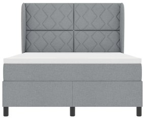 Cama box com colchão - cinza claro, 160 x 200 cm, tecido