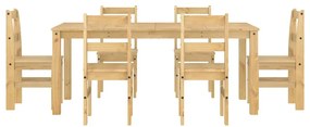 7 pcs conjunto de jantar Panama madeira pinho maciça