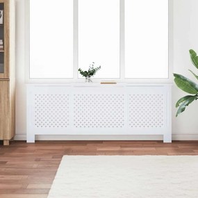 vidaXL Cobertura de radiador MDF 205 cm branco