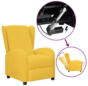 vidaXL Poltrona elevatória tecido amarelo