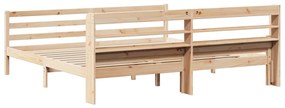 Estrutura de cama com cabeceira 200x200 cm pinho maciço