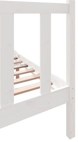 Estrutura de cama pequena casal 120x190 cm pinho maciço branco