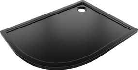 Mexen Flow base de duche semicircular assimétrica slim direita 100 x 90 cm, preto mate - 46Q709010R