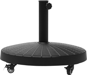 Outsunny Base para Chapéu de Sol Redonda Ø52 cm Suporte com Rodas e Peso de 22,7 kg Compatível com Mastros Ø38 mm e Ø48 mm Preto | Aosom Portugal