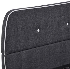 Estrutura de cama sem colchão 135x190 cm tecido cinzento-escuro
