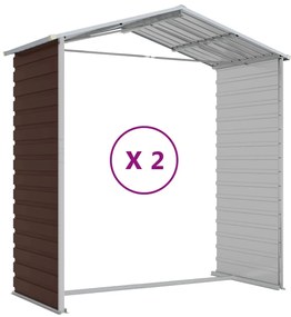Abrigo de jardim 191x215x198 cm aço galvanizado castanho