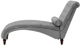 Chaise-longue em veludo cinzento claro MURET Beliani