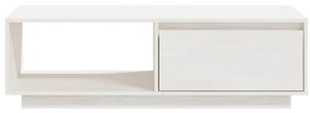 Mesa de centro 110x50x33,5 cm madeira de pinho maciça branco