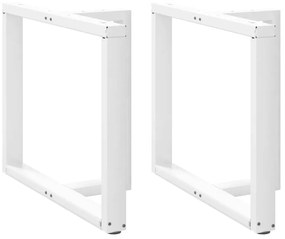 Pés para mesa de jantar em forma de T, 2 peças, branco, 100x35x(72-73)