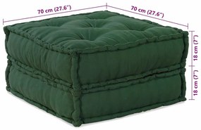 Pufe modular 70x70x36 cm tecido verde