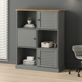 vidaXL Estante VIGO 90x35x114,5 cm madeira de pinho maciça cinzento