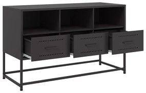 Móvel de TV 100,5x39x60,5 cm aço preto