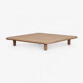 Mesa De Centro Para Jardim Quadrada 95x95 Cm Em Acácia Portet Marrom Acácia Claro - Sklum