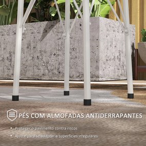 Mesa de Jardim Redonda Mesa de Varanda Ø40x50 cm com Pés Ajustáveis e