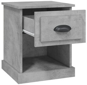 Mesa de cabeceira 39x39x47,5 cm derivados madeira cinza cimento