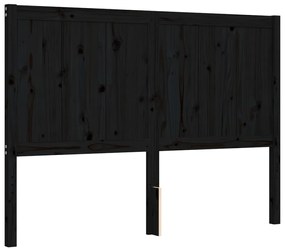 Estrutura de cama com cabeceira 120x200cm madeira maciçao preto