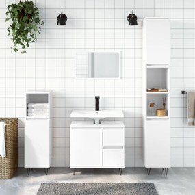 831534 vidaXL Armário WC 30x30x190 cm derivados de madeira branco brilhante