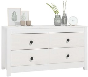 Armário de apoio 100x40x54 cm pinho maciço branco