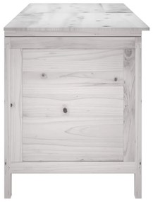 Caixa arrumação para jardim 150x50x56,5 cm abeto maciço branco