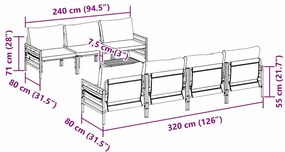 Conjunto de Sofá de Jardim 8 pcs Antracite 70 x 70.5 x 31.5 cm