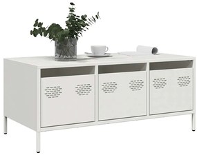 Mesa de centro 101,5x50x43,5 cm aço laminado a frio branco