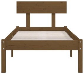 Estrutura de cama solteiro 90x190 cm pinho maciço castanho mel