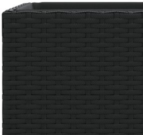 Vasos de jardim 3 pcs vime PE preto