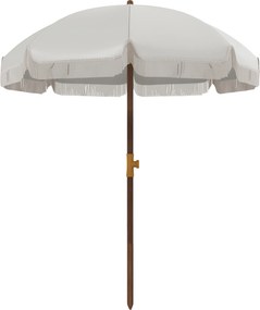 Outsunny Chapéu de Sol Praia Ø190x210 cm 8 Varas Abertura Manual Anti-UV Impermeável Bolsa Transporte Jardim Leve Creme | Aosom Portugal