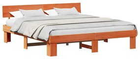 Estrutura da Cama Castanho-mel 180 x 200 cm Madeira de Pinheiro