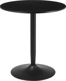 HOMCOM Mesa de Cozinha Redonda Mesa de Jantar Moderna para 2 Pessoas com Base de Aço e Almofadas Antiderrapantes Ø70x75 cm Preto | Aosom Portugal