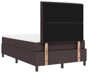 Cama Box Spring com Colchão Marrom Escuro 120x200 cm Tecido