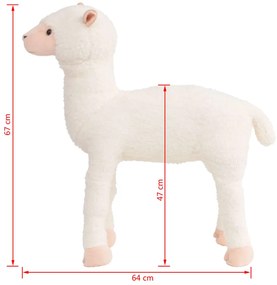 Brinquedo de montar alpaca peluche branco XXL
