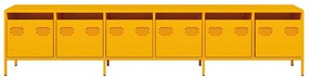Móvel de TV 202x39x43,5 cm aço laminado a frio amarelo mostarda