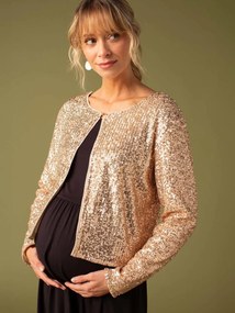 Vestido evolutivo 2 em 1 com casaco com lantejoulas à frente/atrás, para grávida preto