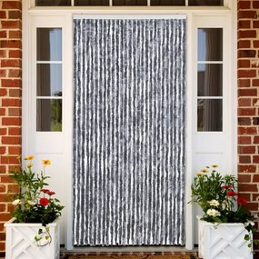 vidaXL Cortina anti-insetos 118x220 cm chenille prateado