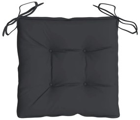 Almofadões de cadeira 4 pcs 50x50x7 cm tecido oxford preto