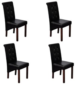 vidaXL Cadeiras de jantar 4 pcs couro artificial preto