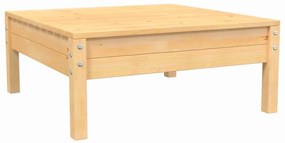 3 pcs conjunto lounge jardim c/ almofadões creme pinho maciço