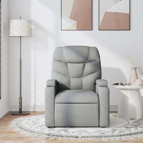 Poltrona de massagens reclinável tecido cinzento-claro