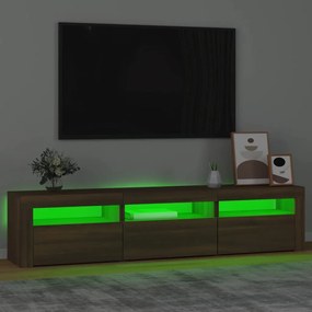 Móvel de TV com luzes LED 180x35x40 cm Carvalho Marrom