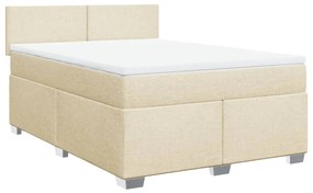Cama com molas/colchão 140x200 cm tecido cor creme