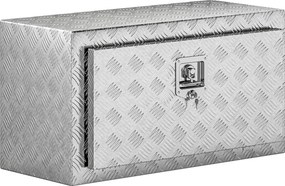 HOMCOM Caixa de Ferramentas Caixa Ferramentas Alumínio 76x35,5x40,6 cm Prata | Aosom Portugal