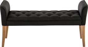 Banco estofado Cleopatra 64 x 128 x 43 cm Cinzento escuro