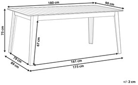 Mesa de jantar em madeira de acácia clara 180 x 90 cm FORNELLI Beliani