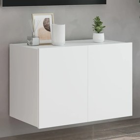 vidaXL Móvel de parede para TV com luzes LED 60x35x41 cm branco