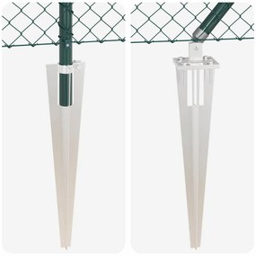 Conjunto de Postes de Cerca Verde 0.6 x 10 m Aço Galvanizado