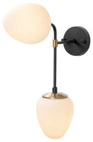 Candeeiro de Parede Ns – Preto, Dourado, Creme – 15 x 35 cm