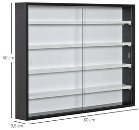 Vitrine de Parede de Madeira com Prateleiras Ajustáveis e 2 Portas Cor