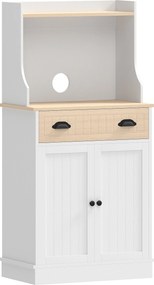 HOMCOM Armário para micro-ondas para cozinha com espaço aberto 1 gaveta e armário 2 portas 61 x 35 x 125,4 cm carvalho | Aosom Portugal