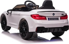 Carro elétrico para crianças até aos 5 anos BMW M5, 24V, Pneus Borracha, Bateria lítio, Controle remoto Branco